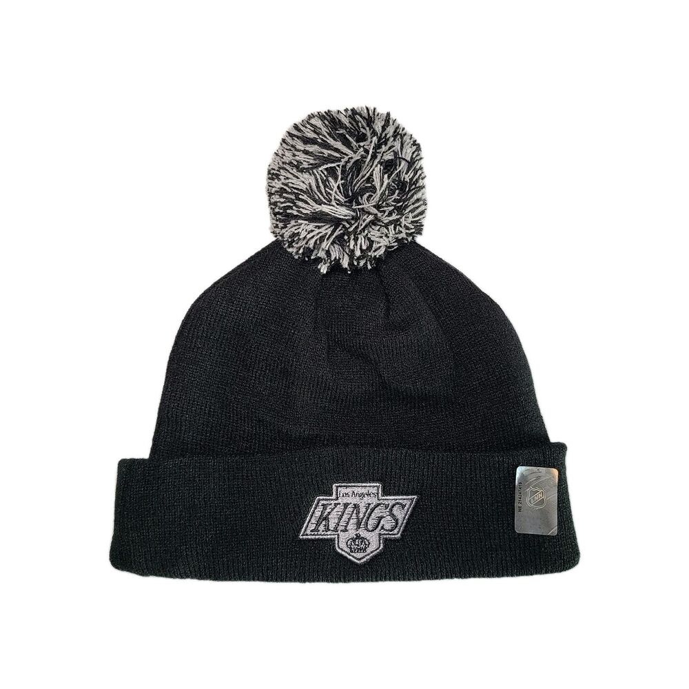 Los Angeles Kings Zephyr Graf-X Black Cuffed Adult Pom Beanie Hat NHL Hockey New